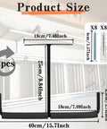 Illustration of overhead garage storage rack with dimensions and heavy duty ceiling hooks for ladders and bulky gear.