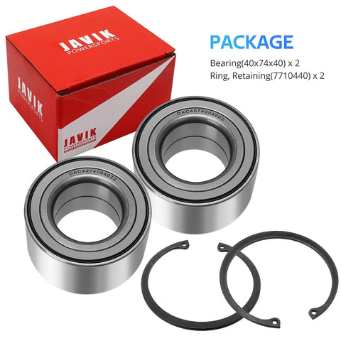 JAVIK rear wheel bearings set for Polaris (40x74x40) with two bearings and two retaining rings, red box