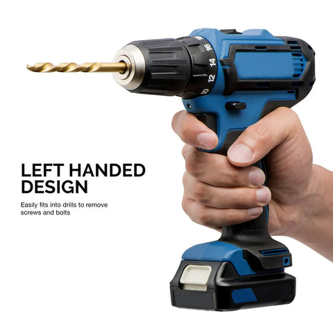 Cordless drill with Left Hand Drill Bit Set With Titanium Nitride Coating For High Speed Steel Reverse Twist Bits