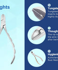 Go-To Orthodontic Wire Cutter For Braces With Tungsten Carbide Inserts, Durable Gold Plated Handles, Autoclavable Pliers