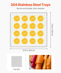 Straight Up Top Shelf Electric Food Dehydrator With 10 Stainless Steel Trays and Adjustable Heat Plus 24 Hour Timer: tray with dried orange slices.