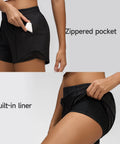 Close-up of Women's Low Rise Running Shorts With Mesh Lined Built-In Liner, Quick Dry Workout Short With Zip Pocket, 4 Inch Inseam