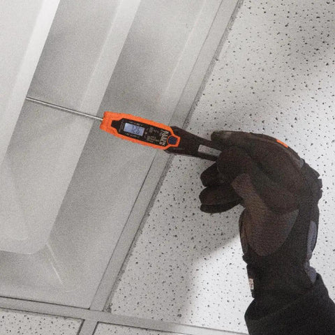 Using Handy Digital Pocket Thermometer for HVAC and Home Use, Instant Read With Backlit Display, measuring vent temperature.