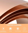 Close-up of 8 Inch Copper Flashing Sheet Roll 99.9 Percent Pure Copper Strip for Electrical Do It Yourself Projects 2500mm By 200mm
