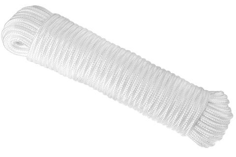 Paracord 550 Nylon Rope For Camping And Hiking, A Real Workhorse Utility Cord, White, Quarter Inch Thick By Eighty Feet, Coiled