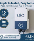 Level 2 EV Charger 40 Amp 9.6 kW 240V Wall Mounted EVSE For Fast Home Charging With NEMA 14 50 Plug J1772 Connector view