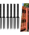 Heavy Duty Steel Fence Post Repair Kit Ground Stakes For Fast Fix Broken Wood Posts No Dig Drive In Yard Saver 6 pack set