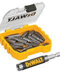 Go-To 18-Piece Compact Magnetic Drive Guide Set With Clear Lid, Yellow Finish, And Connectable Storage For Easy Bit Access