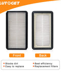 Vacuum Filter 2 Pack For Bissell CleanView Upright 9595A 9595R 95956 Front and Back View Replacement Set
