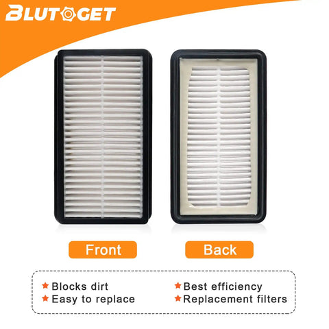 Vacuum Filter 2 Pack For Bissell CleanView Upright 9595A 9595R 95956 Front and Back View Replacement Set