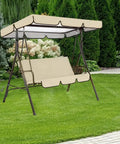 Replacement Canopy For Outdoor Swing 77x50 Inch Beige Oxford Cloth Roof Cover UV Weatherproof Waterproof All Weather Shade Top