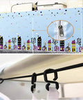 Portable Hanging Closet Wardrobe Freestanding Storage Organizer With Seriously Solid Steel Pipe Construction And Easy Quick Snap Assembly Fabric Clothes Shoe Cabinet Boss Level Storage with colorful city design and zipper.