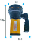 Dimensions of Beast Bright Handheld LED Spotlight Torch with USB Rechargeable Battery long throw searchlight for outdoor use