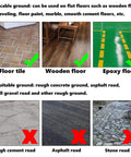 Comparison of suitable and unsuitable flooring for 1.5 Inch Mute Swivel Rubber Caster Wheels, including tile, wood, and epoxy.