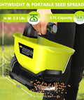 Electric Grass Seed Spreader For Ryobi ONE Plus 18V Batteries, handheld, 3.7L capacity, lightweight, spreading seeds on lawn