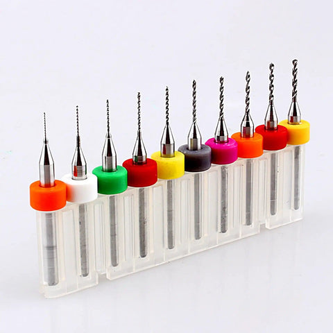 PCB Drill Bit Set Tungsten Carbide Micro Twist Bits For Circuit Boards Pro Precision Thumb Drill Bits 10 Piece Mini Drill Kit