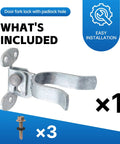 Heavy Duty Wall Mount Chain Link Gate Latch For Metal Fences, DIY Friendly, Galvanized Steel Construction With Padlock Hole, 1 Pack