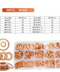 Solid Annealed Pure Copper Flat Washers Kit Vibrant Orange M5 To M20 With 1Mm And 2Mm Thickness Ideal For Hardcore Auto Repair...