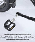 Heavy Duty Bike Pedal Extenders 1 Pair Steel Bicycle Pedal Adapters Extend 20mm for Nine Sixteenth Inch Spindle Chrome Molybdenum