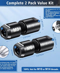 2 Pack Angle Grinder To Die Grinder Adapter With 5/8-11 Thread, 1/4 Inch And 1/8 Inch Collets displayed with dimensions