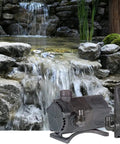 115V Dual Discharge Submersible Pond Pump With Beefy 4280 GPH, Oil-Free Direct-Drive Waterfall Pump for Ponds displayed by waterfall