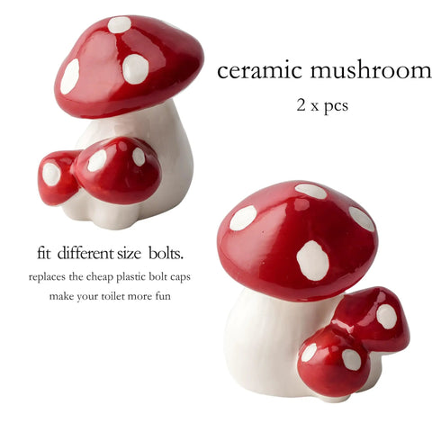 Kick Those Rusty Bolts To The Curb With These Cute Red Mushroom Toilet Bolt Caps That Stealthily Conceal Hardware Upgrade Your Bathroom Game With A Hassle Free Quick Fit Setup Comes Ready To Drop In As A Solid Two Piece Pack. Set of 2 ceramic mushroom toilet bolt caps.