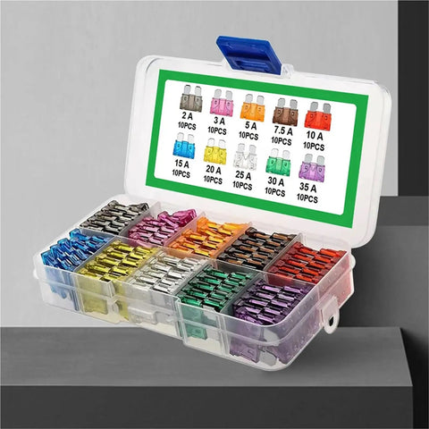 Auto Fuse Kit With 400Pcs Car Fuses 15A 20A 25A 30A 35A Blade Type Assortment With Box displayed open