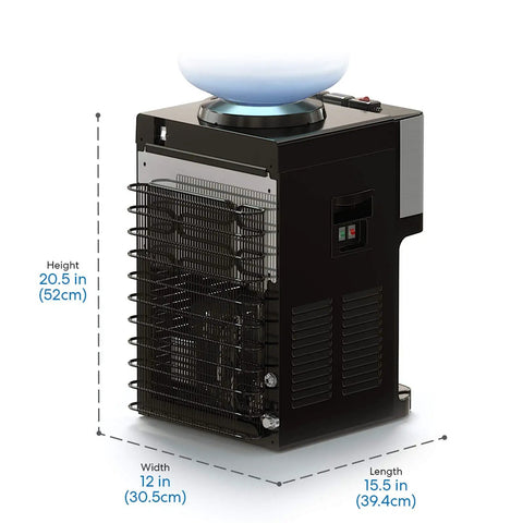 Dimensions of Limited Edition Top Loading Countertop Water Cooler Dispenser With On Demand Hot Cold And Room Temperature Water Tri Temp UL And Energy Star Approved Stainless Steel Reservoirs Kid Safe Lock