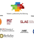 Valutek logo and partners, featuring institutions like MIT and NASA, showcasing preferred research and federal partnerships.