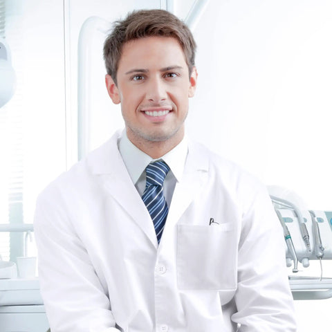Pro Grade White Lab Coat For Men With Long Sleeves, Medical Coat With Side Slit For Easy Pocket Access, Size Large, professional setting