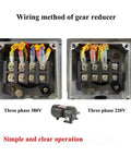 Wiring method of Rock Solid Three Phase Gear Reducer 380V Horizontal Motor with integrated variable frequency speed control.