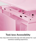 Modern Gaming Pc Case Featuring Panoramic Glass And Sleek Dual Chambers Built For Stress Free Atx Builds with tool-less accessibility.