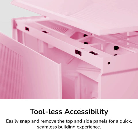 Modern Gaming Pc Case Featuring Panoramic Glass And Sleek Dual Chambers Built For Stress Free Atx Builds with tool-less accessibility.