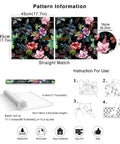 Wild Spring Peel And Stick Wallpaper Bouquet Botanical Floral Black Green Pink Removable Easy Install No Mess Durable Washable