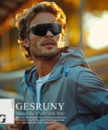 Person wearing Polarized Sport Sunglasses for Men and Women, Lightweight TR90 Frames With UV400 Protection outdoors