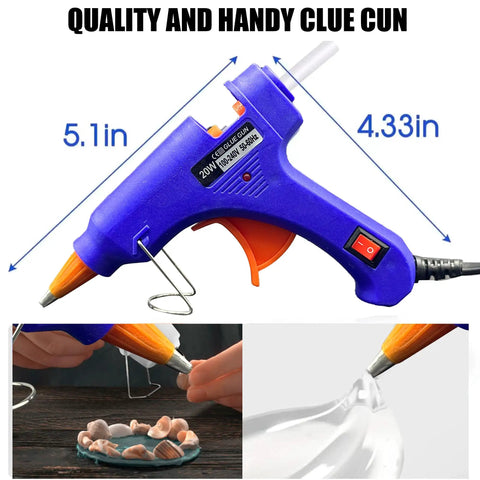 Mini Hot Glue Gun Kit 20W With 10 7mm Glue Sticks Anti Drip Spout Heat Resistant Cap Quick Heat In Minutes Great For DIY Projects