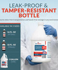 3 Percent Hydrogen Peroxide First Aid Antiseptic And Multipurpose Cleaner For Cuts Scrapes Burns And Minor Irritations USP Solution Two Gallons Safe For Skin And Everyday Home Use leak-proof tamper-resistant bottle