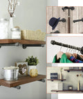 Decorative shelving using Three Quarter Inch Pipe Fitting Tee Pack Of 20 Gray Cast Malleable Iron Tee for DIY and steampunk projects.