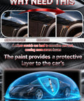 Infographic showing minor scratches, oxidation, and rust protection with Toyota Super White Ice Cap Two In One Car Touch Up Paint Pen.