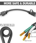 60 Foot Outdoor Extension Cord Black 16 AWG SJTW Heavy Duty 3 Prong Power Cable showing flexible design and copper wiring
