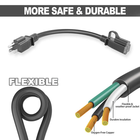 60 Foot Outdoor Extension Cord Black 16 AWG SJTW Heavy Duty 3 Prong Power Cable showing flexible design and copper wiring