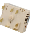 Infinite Control Switch For Range Surface Element Replacement Compatible With AP7225541 EBF62174902 EBF62174904 close-up white plastic with brass terminals