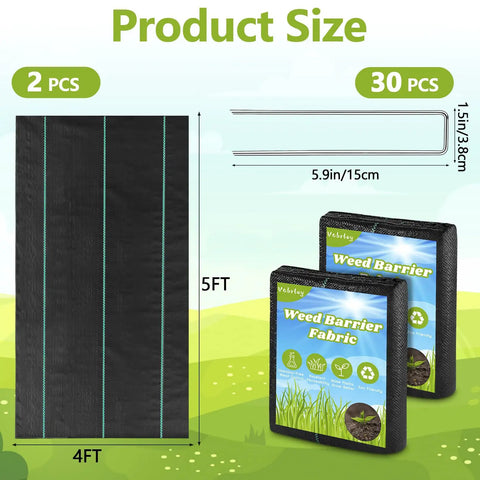 Heavy Duty Weed Barrier Landscape Fabric Pro Grade 4 Ft By 100 Ft Ground Cover For Gardening And Farming 2 Pack