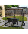 Chill Out Bug Free With This Awesome Hanging Mosquito Net For Your Patio Umbrella Super Easy Setup Weighted Bottom Keeps It Down Tight Fits Nine To Ten Foot Umbrellas Outdoor Polyester Screen covering patio set