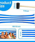 15.7Ft Beach Wind Screen Wind Blocker Privacy Screen With Wooden Poles Mallet And Carry Bag Blue White size dimensions