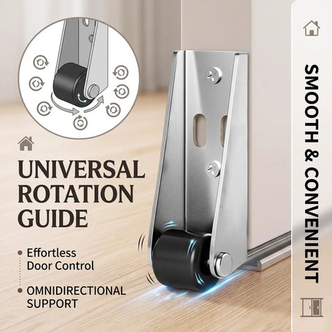 Top Shelf Vertical Track Roller Wheels For Heavy Sliding Doors And Cabinets Plus Silky Smooth Rubber Casters With No Hassle Anti Sag Design For Effortless Drawer Glide And Gate Swings Two Pack showing universal rotation guide design.