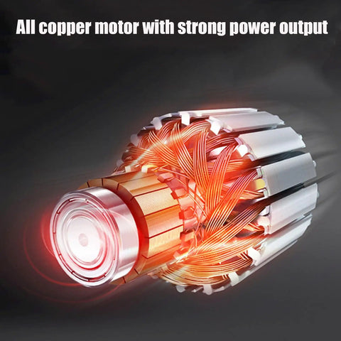 Close-up of all copper motor inside Beefy 1600W 220V Electric Steel Bar Cutter And Rebar Bender, highlighting power output.