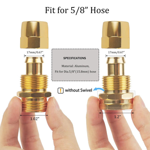Two Pack 5/8 Inch Garden Hose Repair Kit With Aluminum Alloy Connectors Male And Female End Menders Rubber Washers Included