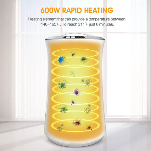 Large Towel Warmer For Bathroom With 4 Heating Modes Auto Shut Off, internal heating illustration, 600W power.
