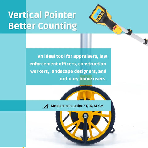 Portable Digital Measuring Wheel With Large Backlit Screen And Smart Memory Storage Delivers Knockout Accuracy In Feet Inches Or Metric For No Sweat Property Surveys And Landscaping